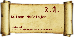 Kulman Nefelejcs névjegykártya